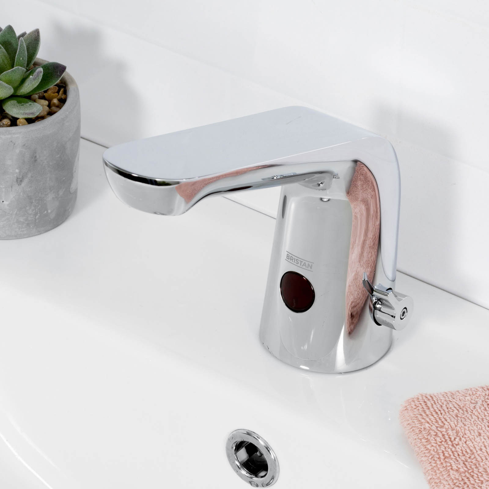Bathroom Basin Sink Sensor Tap Mixer Thermostatic Chrome Touch Free Modern - Image 3