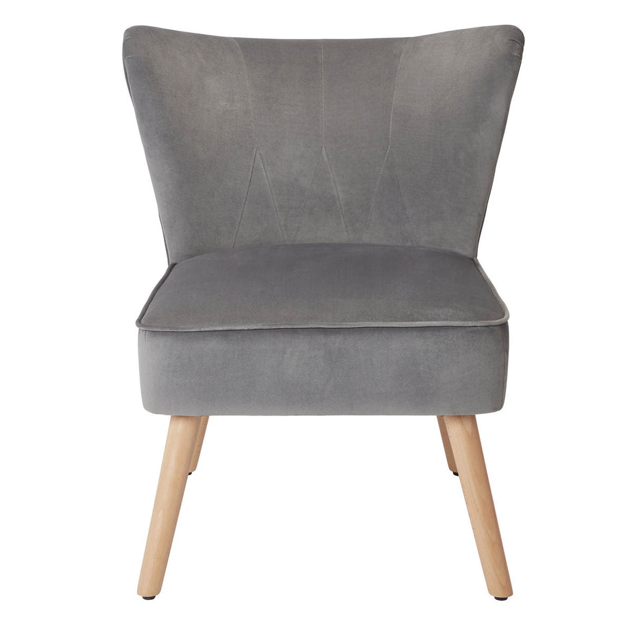 Zorita Occasional Chair Grey Velvet Effect Anti Slip (H)830mm (W)650mm (D)715mm - Image 5