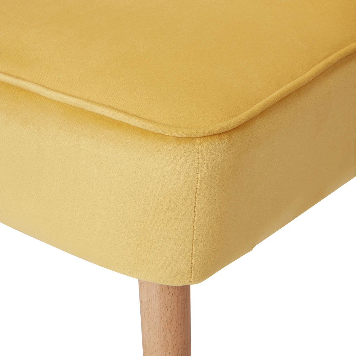 Occasional Chair Yellow Velvet Effect Modern (H)830mm (W)650mm (D)71.5mm - Image 7