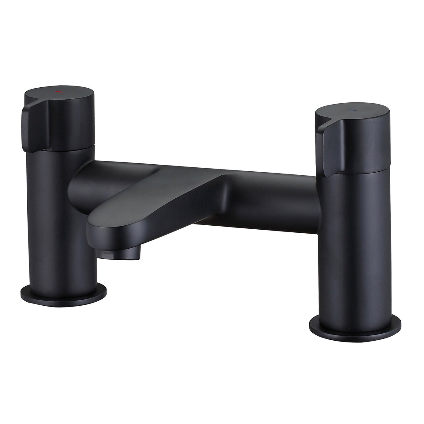Bath Filler Tap Mixer Matt Black Ceramic Cartridge Double Lever Modern Bathroom - Image 1
