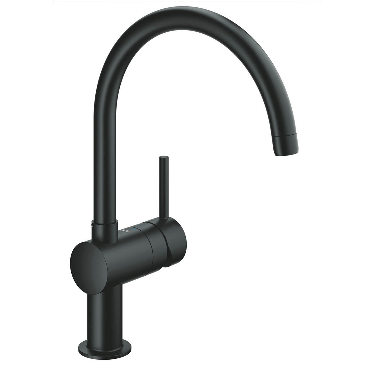 Kitchen Mixer Tap Velvet Black Swivel Spout Side Single Lever Contemporary - Image 1