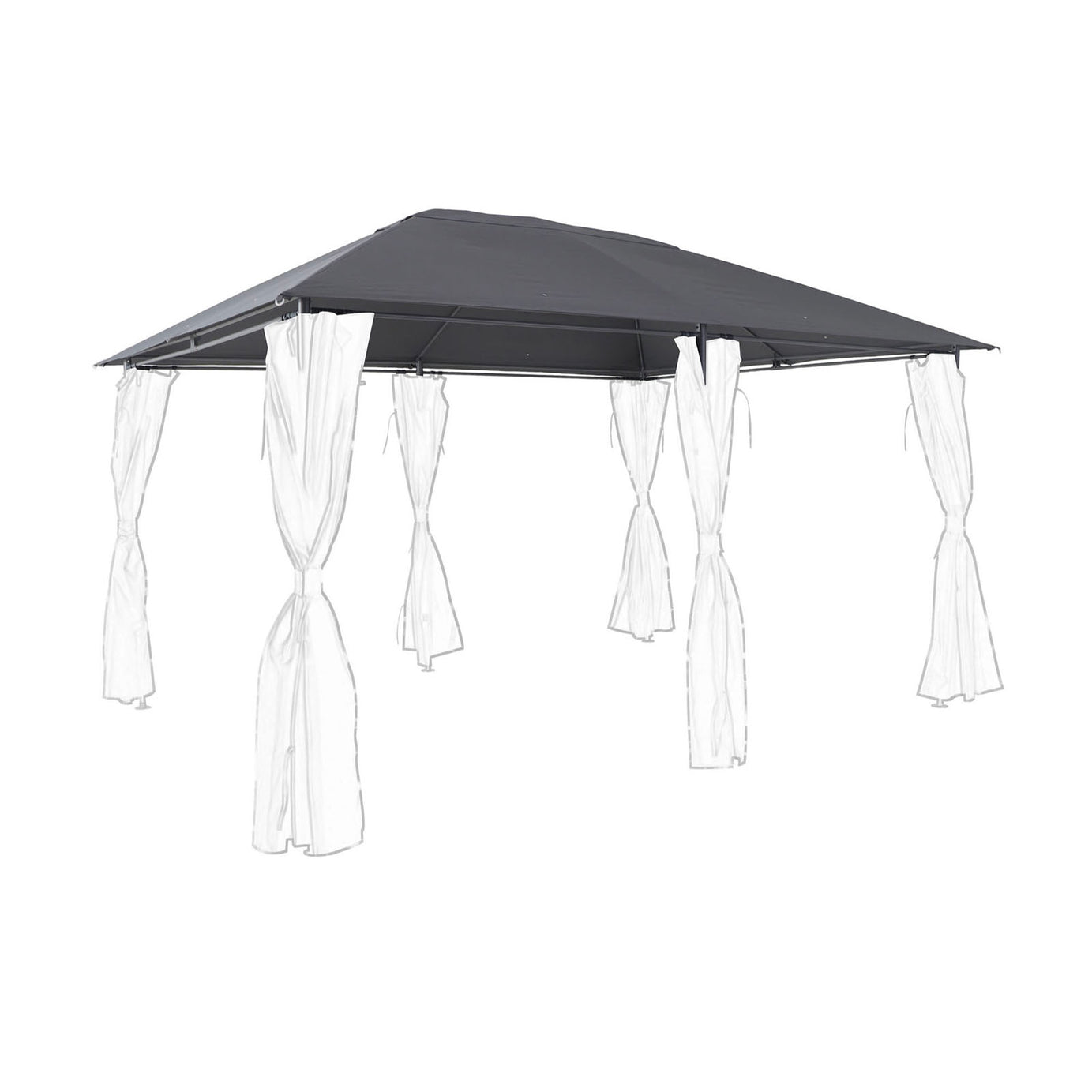 Gazebo Roof Cover Replacement Curtain Grey Water Repellent Durable 4 x 3M - Image 2