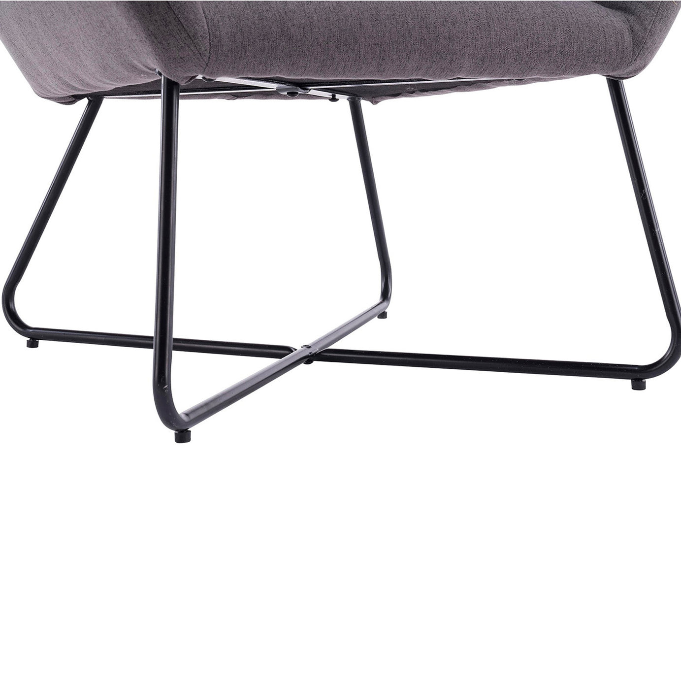 Turio Stone Grey Linen Effect Chair With Black Metal Legs H865mm W750mm D800mm - Image 5