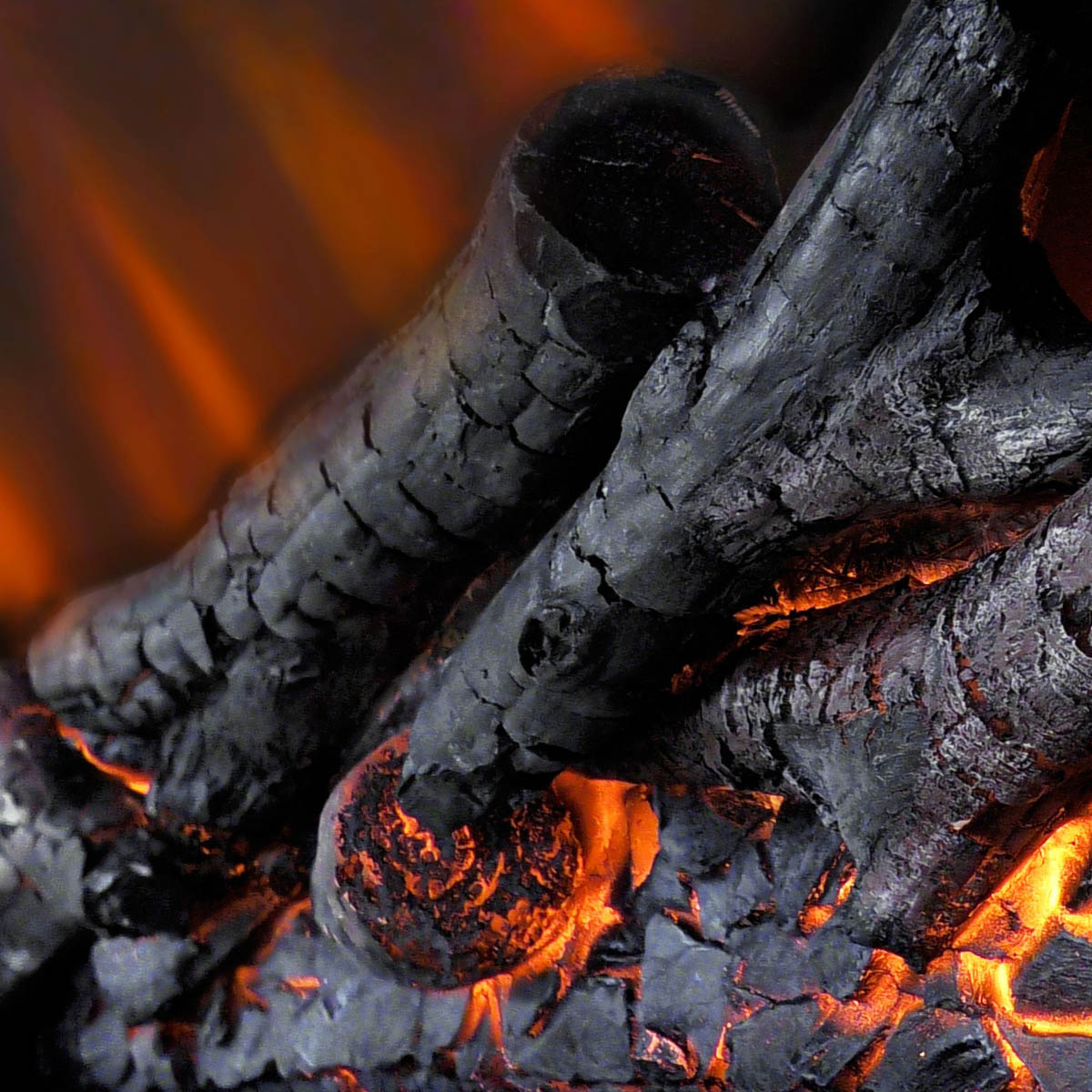 Electric Fire Fireplace Inset 2kW Thermostatic Chrome Log Effect Modern Indoor - Image 4