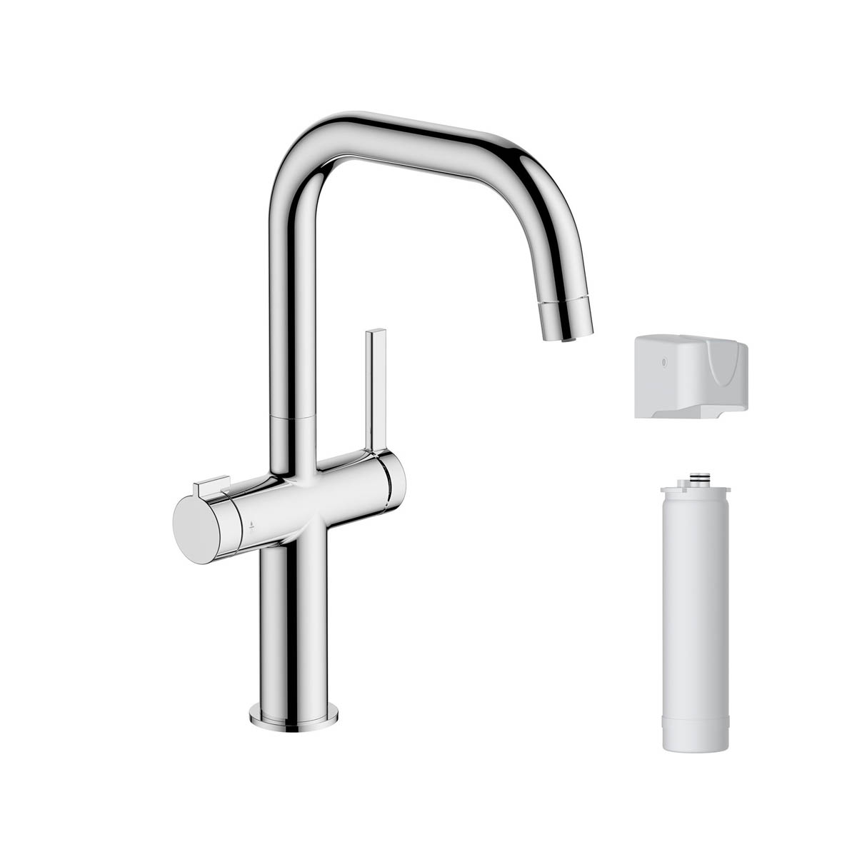 Filter Kitchen Sink Tap Mixer Chrome Single Lever Ceramic Cartridge Faucet - Image 5
