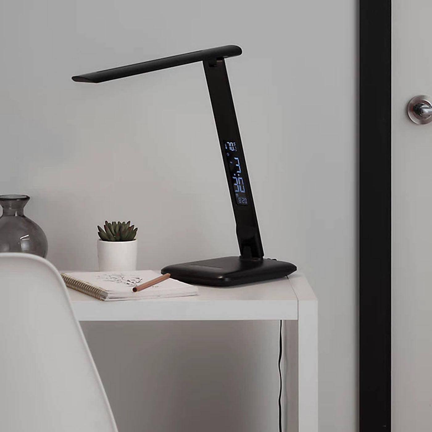 Table Lamp Desk Integrated LED Black Matt Dimmable Adjustable Height Modern - Image 3