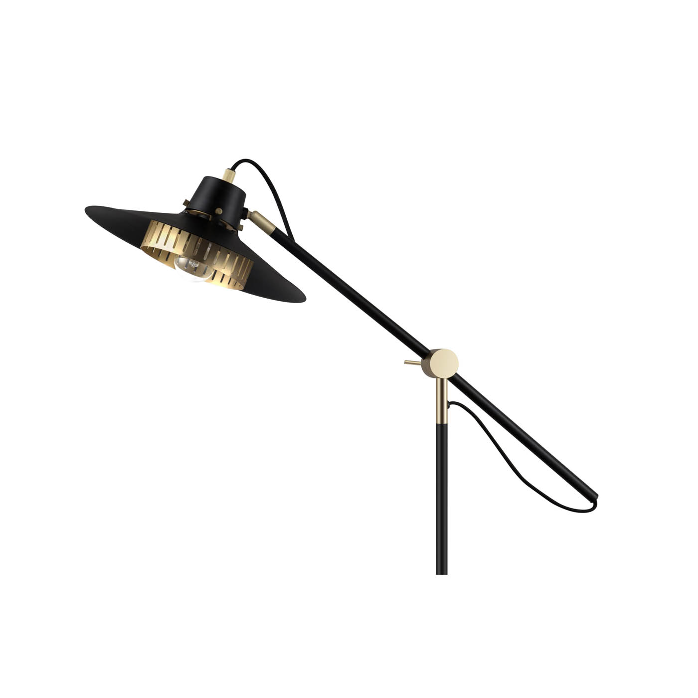 Floor Lamp Black Industrial Black Gold Metal Standing Living Bedroom 1.5m - Image 4