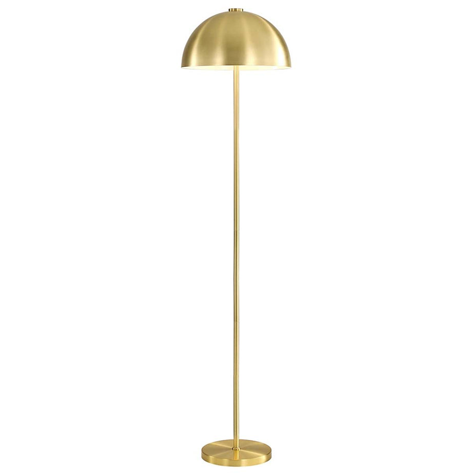 LED Floor Lamp Modern Half Globe Metal Gold Matt Brushed Brass (H)1580 mm - Image 3