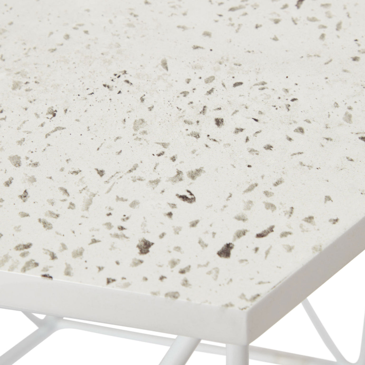 Side Table White Marble Effect Living Room Bedside Sofa Modern Set Of 2 - Image 3