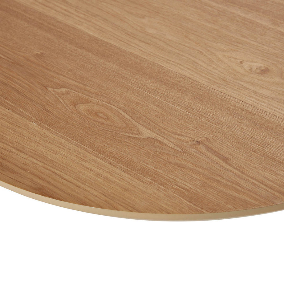 Side Table Oak Effect White Legs Living Room Bedside Sofa End Round Set Of 2 - Image 2