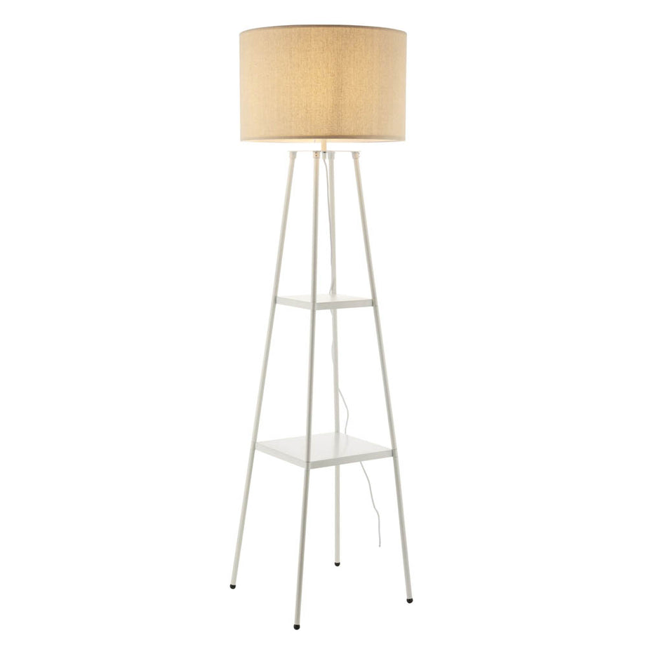 Floor Lamp With Shelf White Storage Display Modern Standing Lounge Light Home - Image 1