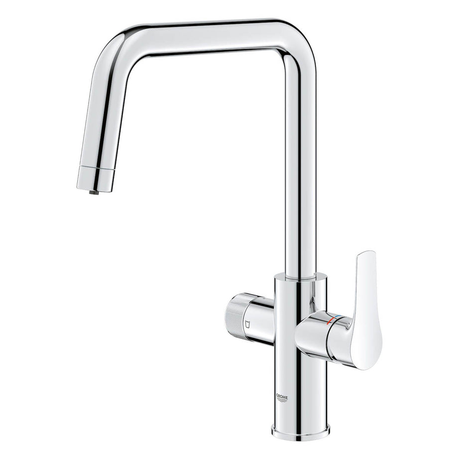 Grohe Kitchen Mono Mixer Tap Chrome Plated U Spout Blue Pure Water Filter - Image 1