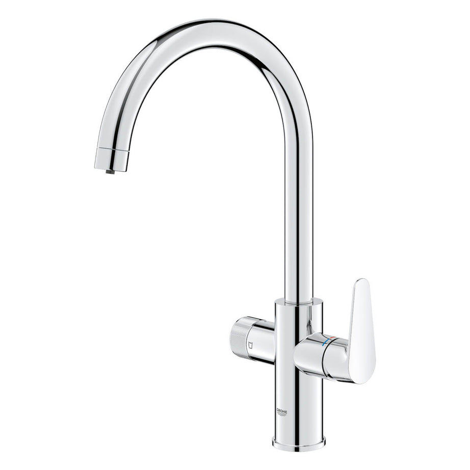 Grohe Kitchen Mono Mixer Tap Water Filter Blue Pure StartCurve Chrome Plated - Image 1