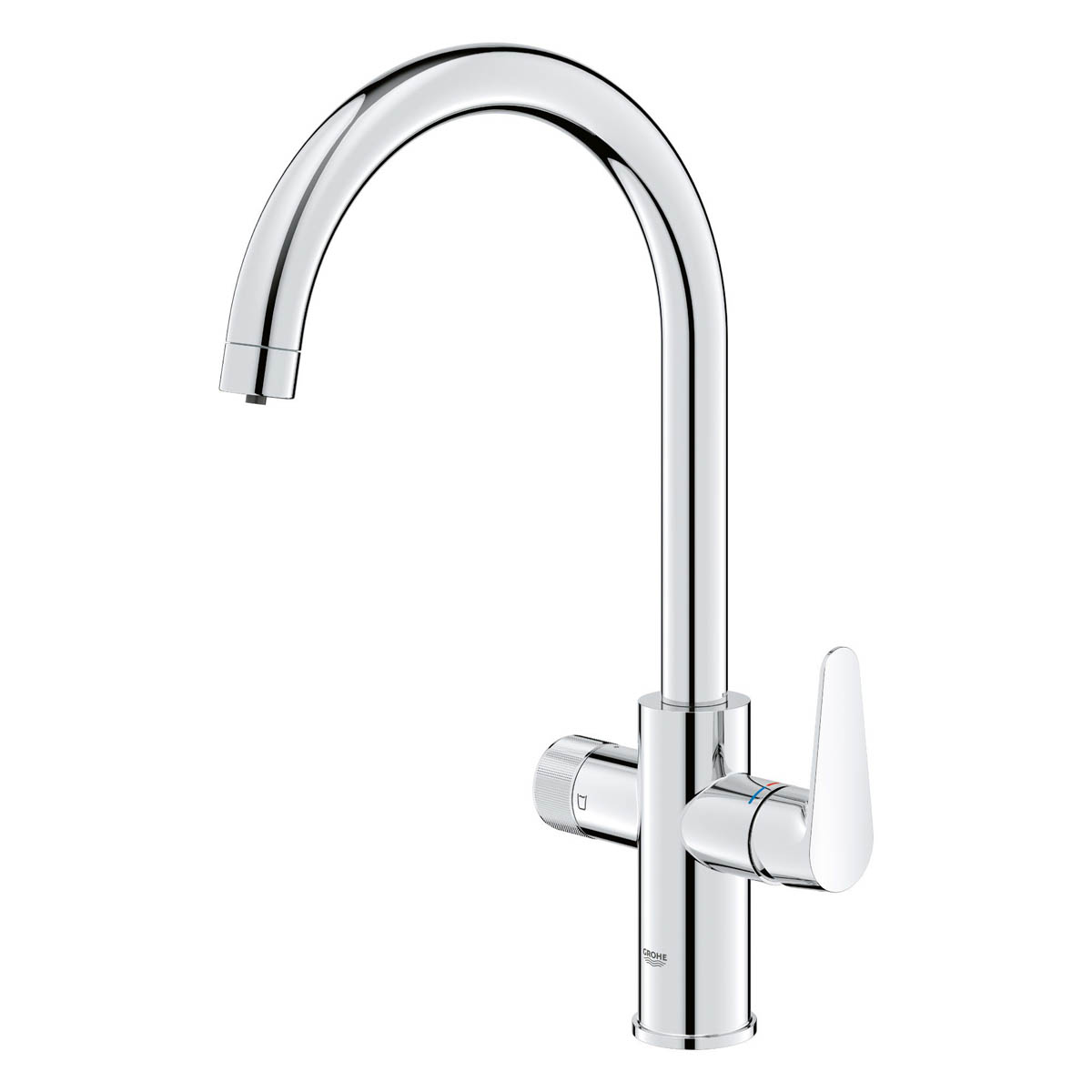 Grohe Kitchen Mono Mixer Tap Water Filter Blue Pure StartCurve Chrome Plated - Image 1
