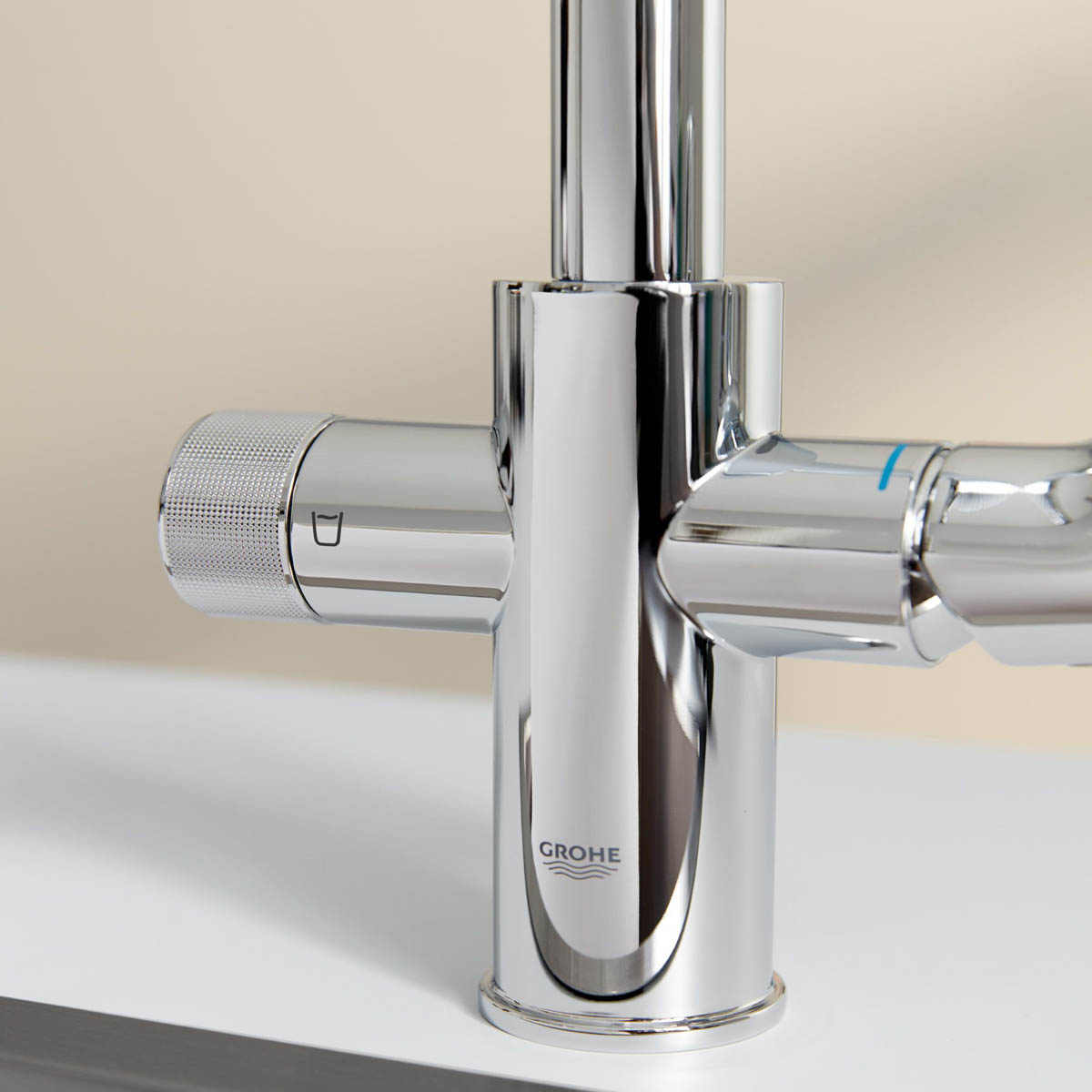 Grohe Kitchen Mono Mixer Tap Water Filter Blue Pure StartCurve Chrome Plated - Image 7