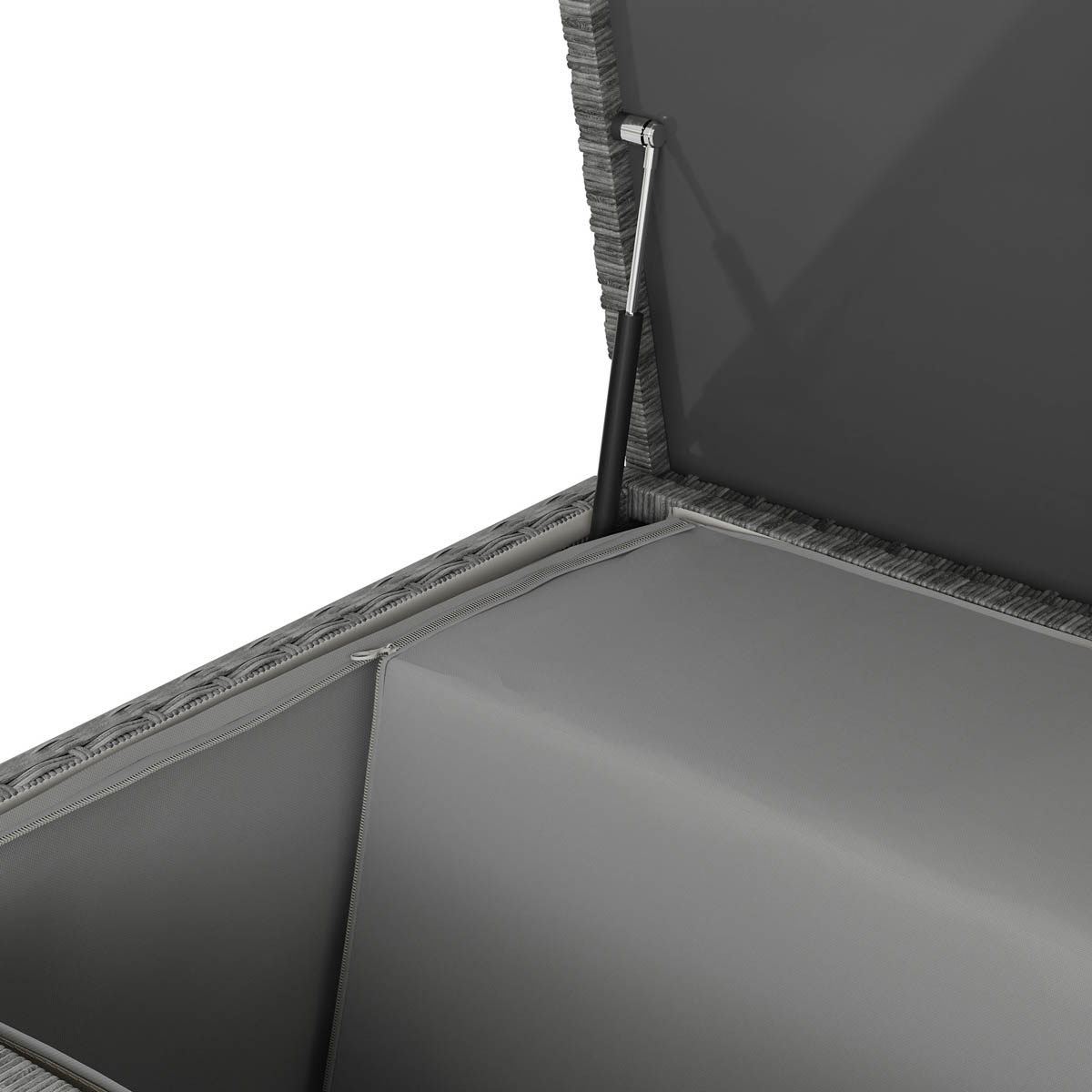 Hamilton Garden Storage Box Steeple Grey Plastic Rattan Effect (W)180 x (D)65cm - Image 9