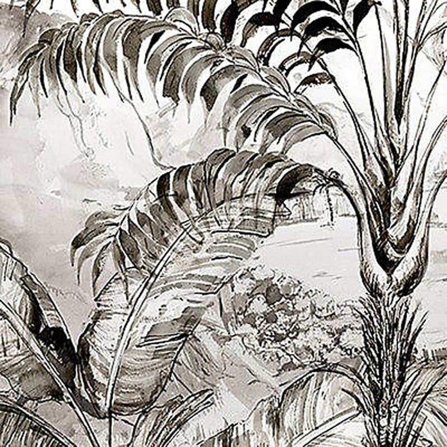 Mural Wallpaper Matt Black White Tropical Jungle Removable Washable 4.45m² - Image 4