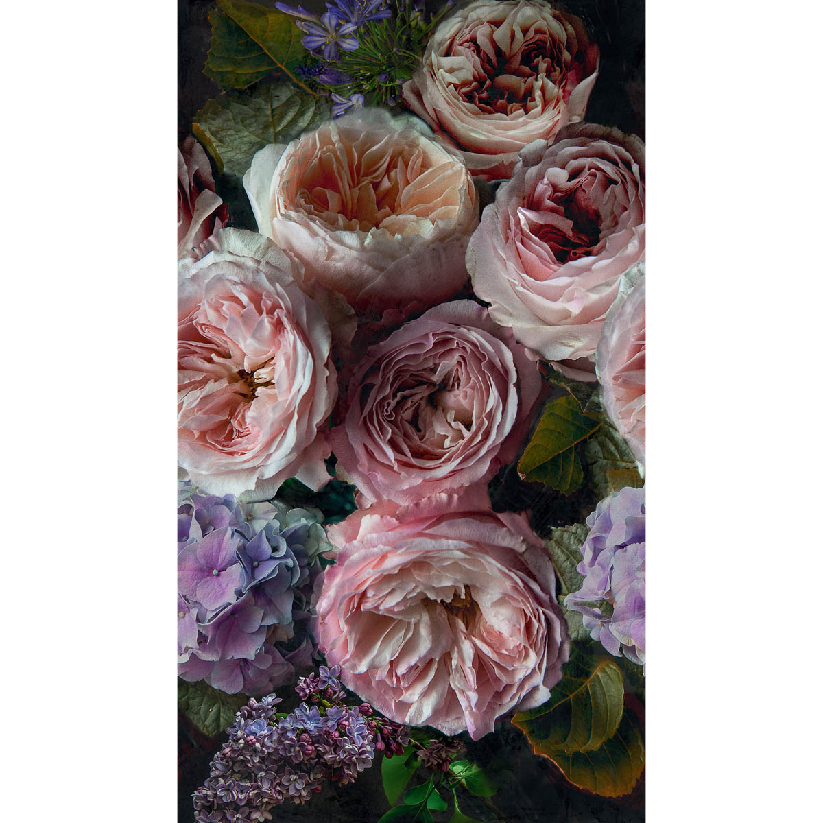 Wallpaper Mural Matt Pink Purple Floral Smooth Removable Washable 4.45m² - Image 1