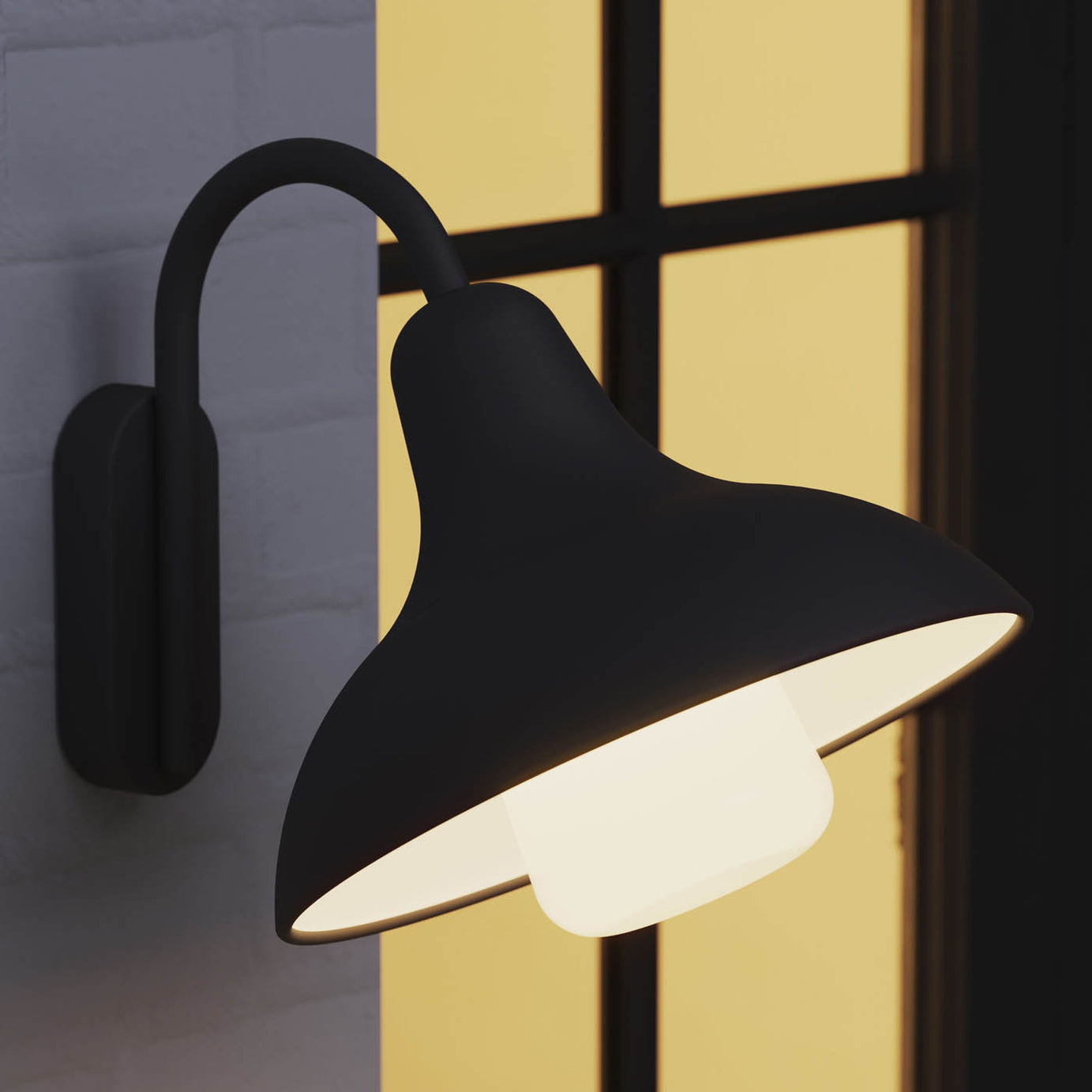 Outdoor Wall Light Ferdie Fixed Dark Grey Mains-Powered Patio Porch (Dia)28cm - Image 1