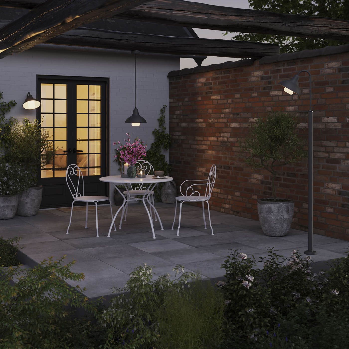 Outdoor Wall Light Ferdie Fixed Dark Grey Mains-Powered Patio Porch (Dia)28cm - Image 3