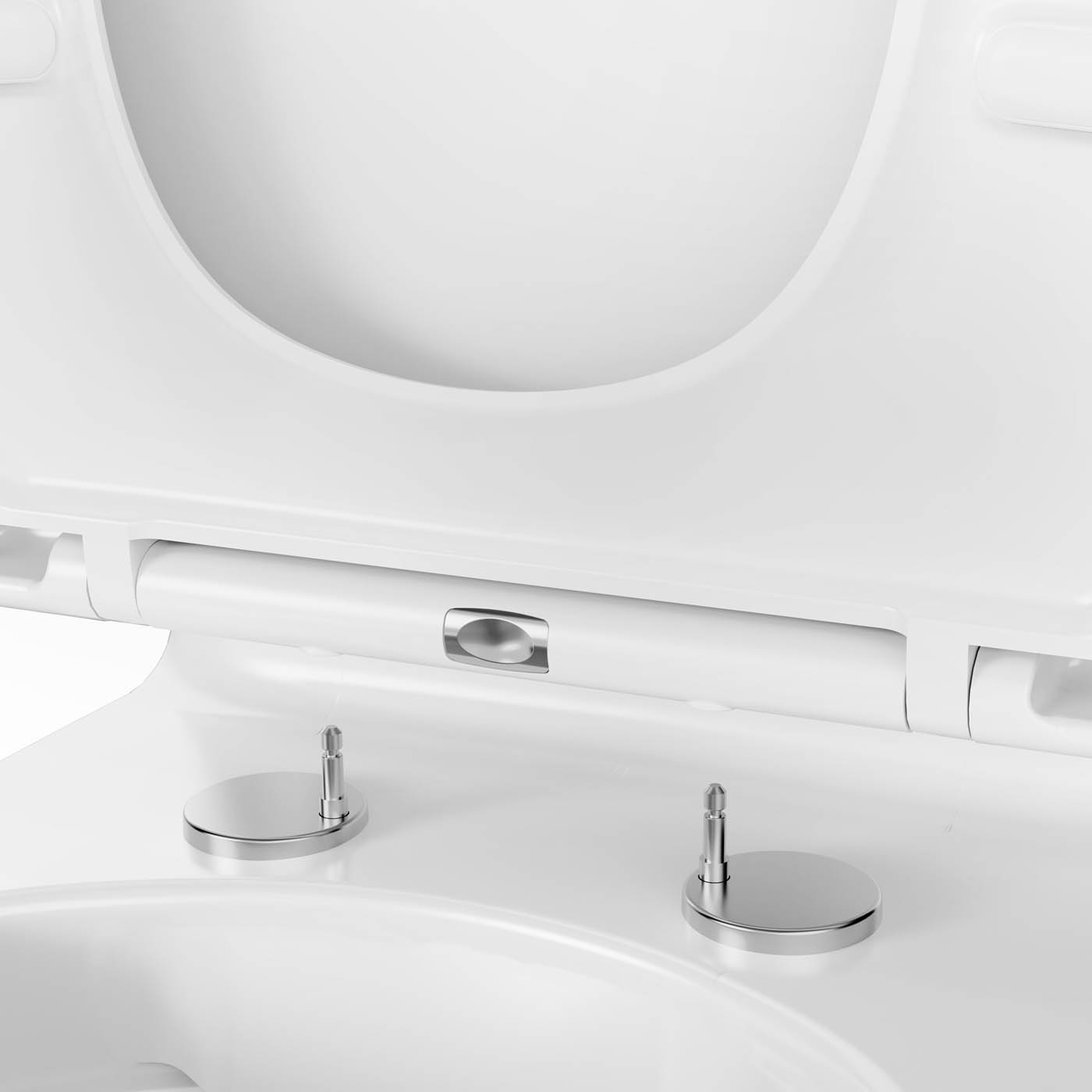 GoodHome Teesta White Rimless Square Toilet set with Soft close seat & Exposed cistern - Image 2