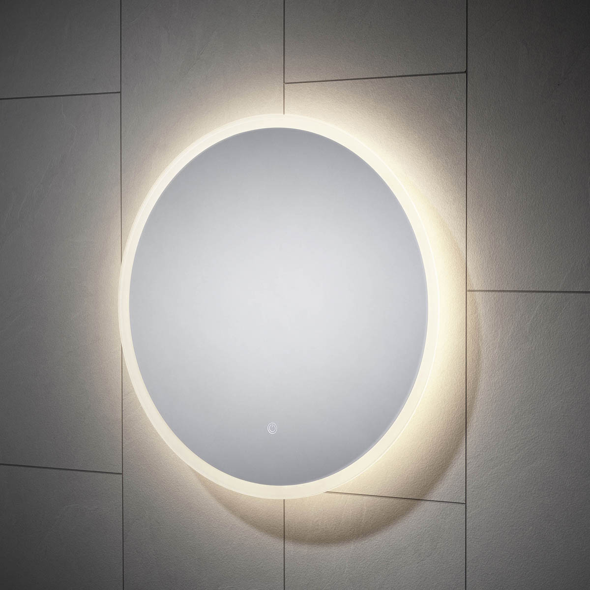 Sensio Bathroom LED Mirror Illuminated Round Wall-Mounted CCT Touch (W)60cm - Image 4