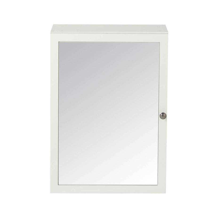 Bathroom Cabinet Wall Mounted Mirrored Single Satin White (W)500 (H)700mm - Image 4