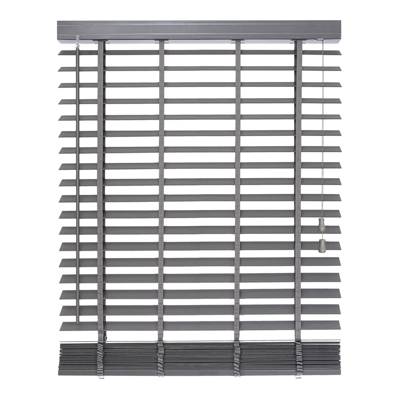 Venetian Blind Lone Grey Corded Woodgrain Effect PVC (W)120cm (L)180cm - Image 6