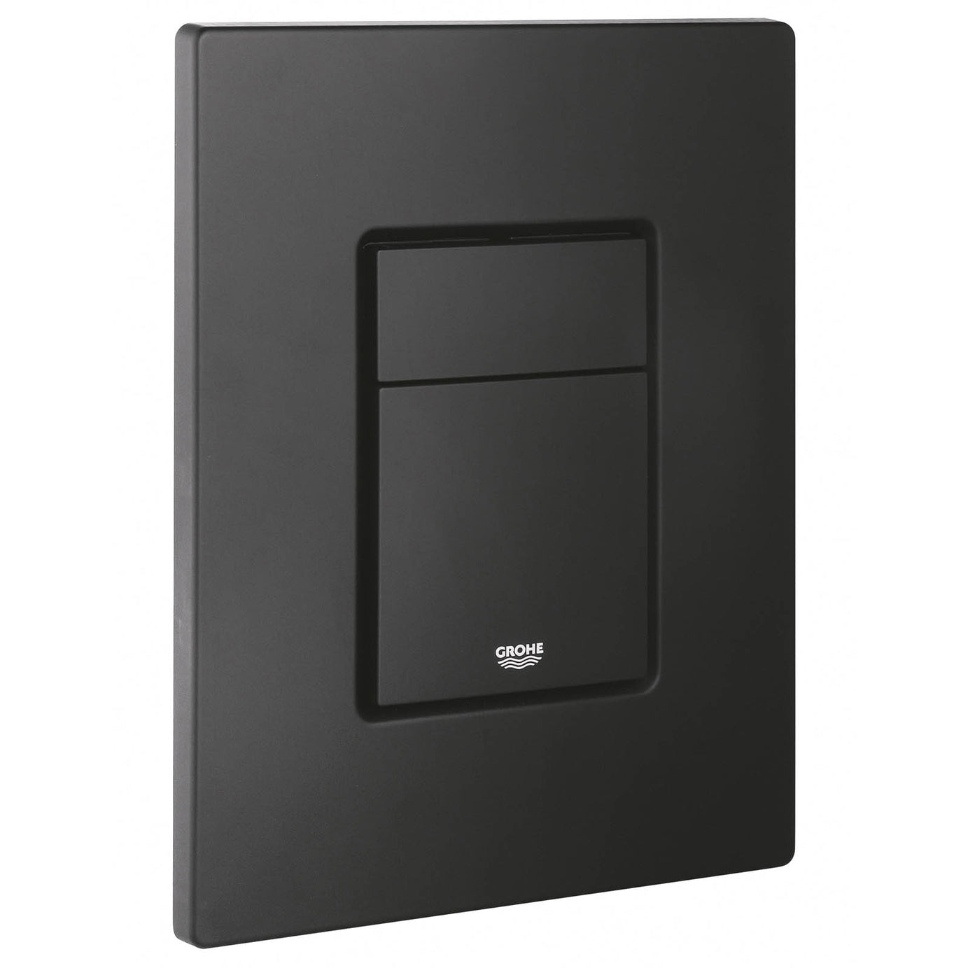 Grohe Dual Flush Plate Matt Black Plastic Toilet Push Button Bathroom Modern - Image 1