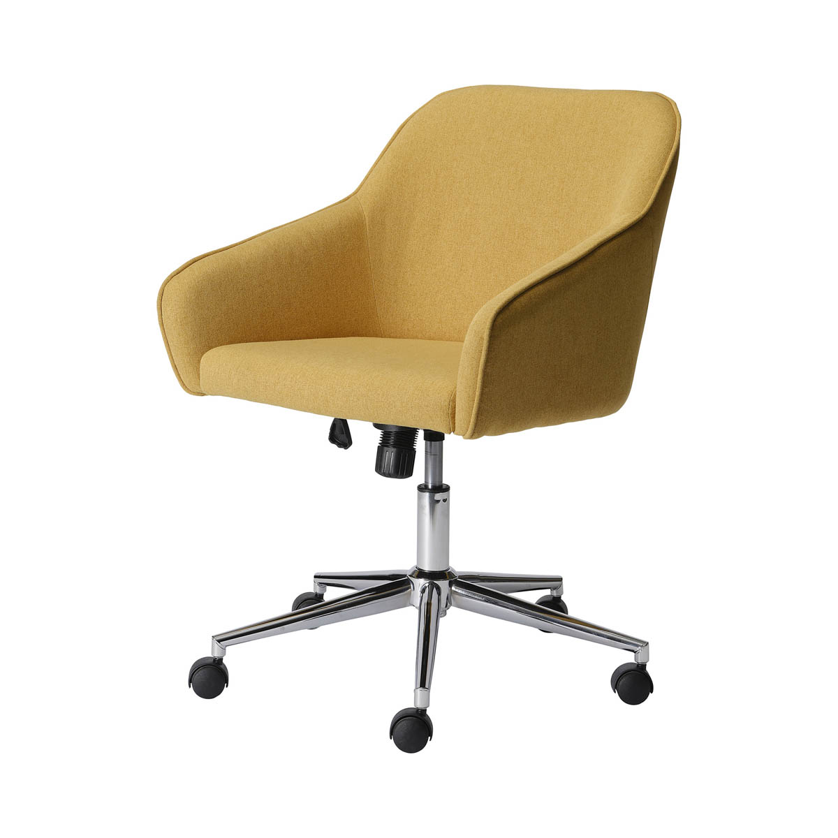 Arvor Office Chair Yellow Linen Effect Adjustable (H)945mm (W)620mm (D)640mm - Image 1