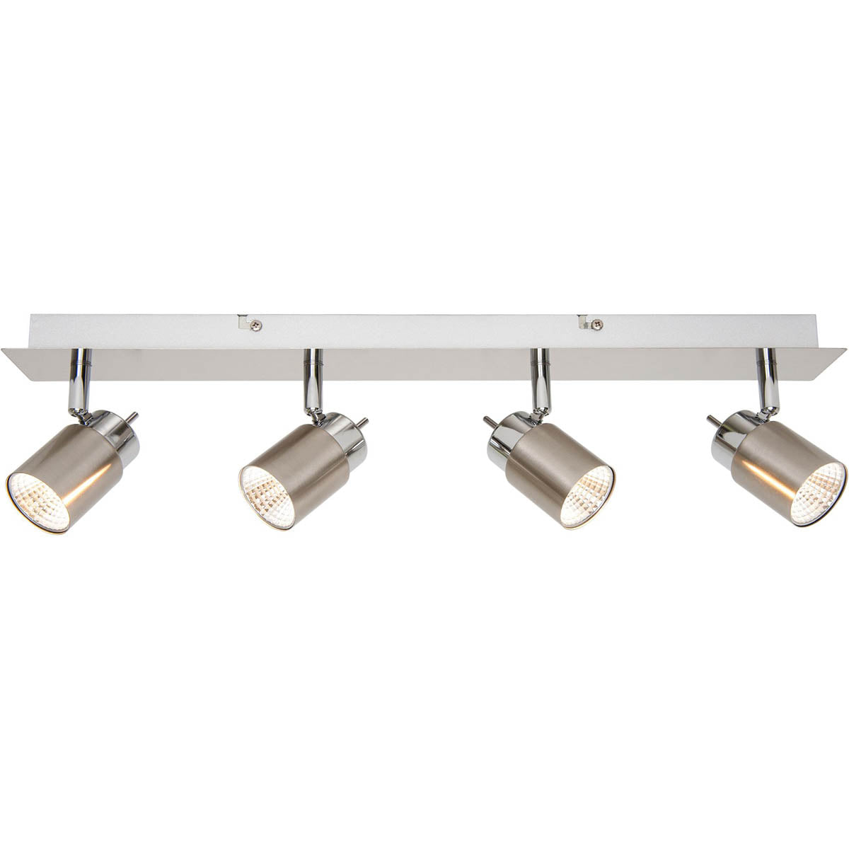 LED Ceiling Spotlight Satin Nickel Effect 4 Way Bar Warm White Indoor 350lm 13W - Image 1