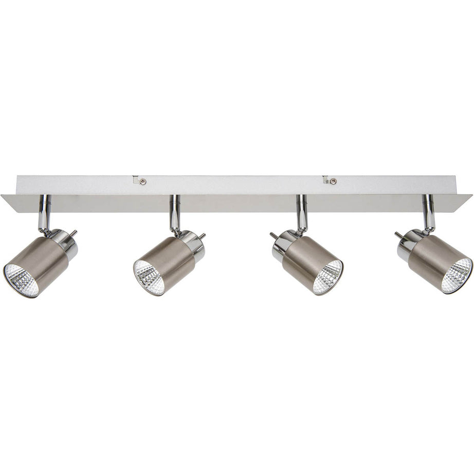 LED Ceiling Spotlight Satin Nickel Effect 4 Way Bar Warm White Indoor 350lm 13W - Image 2