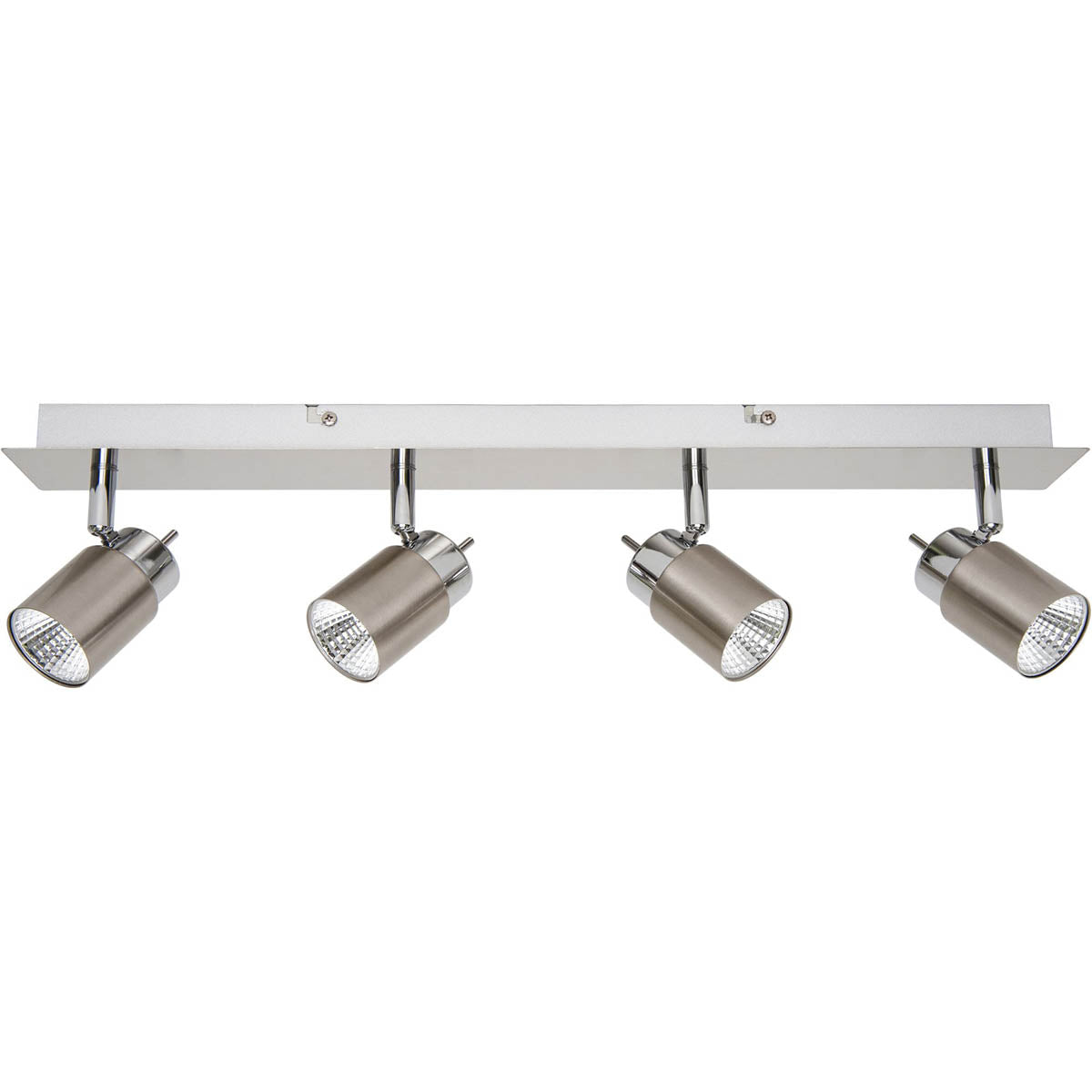LED Ceiling Spotlight Satin Nickel Effect 4 Way Bar Warm White Indoor 350lm 13W - Image 2