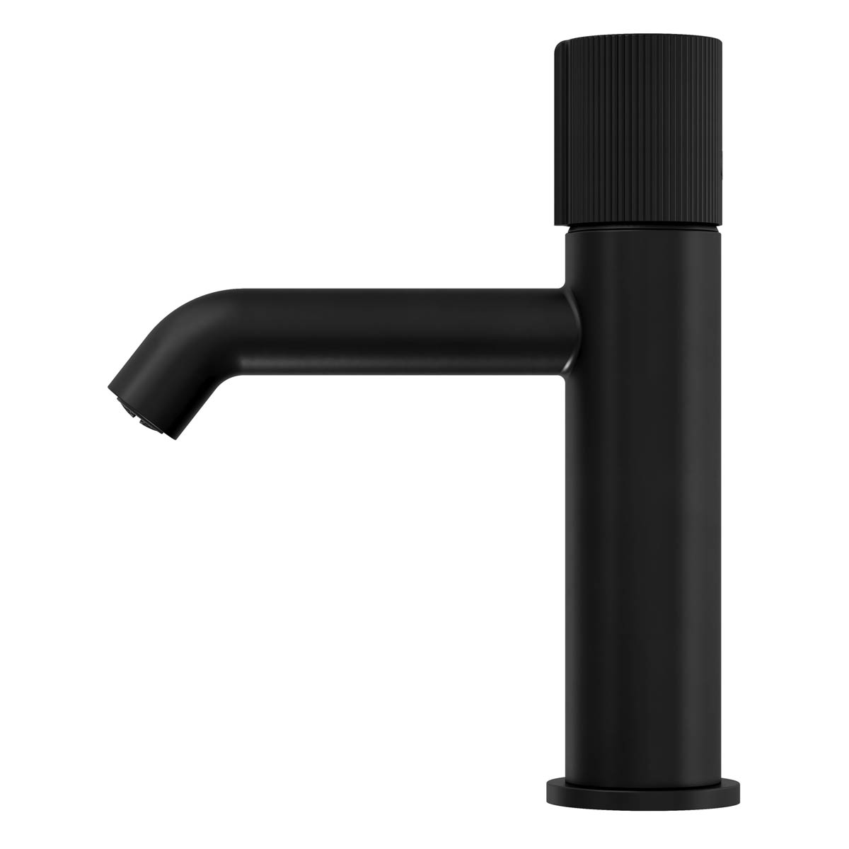 Bathroom Basin Tap Mixer Matt Black Round Single Lever Clicker Waste Modern - Image 4