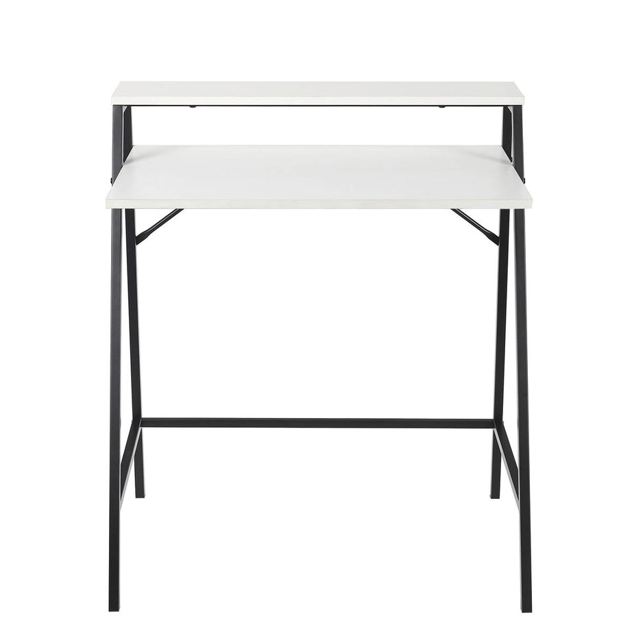 Manera Two Shelf Desk Compact Matt White Home Office (H)840 (W)740 (D)515mm - Image 3