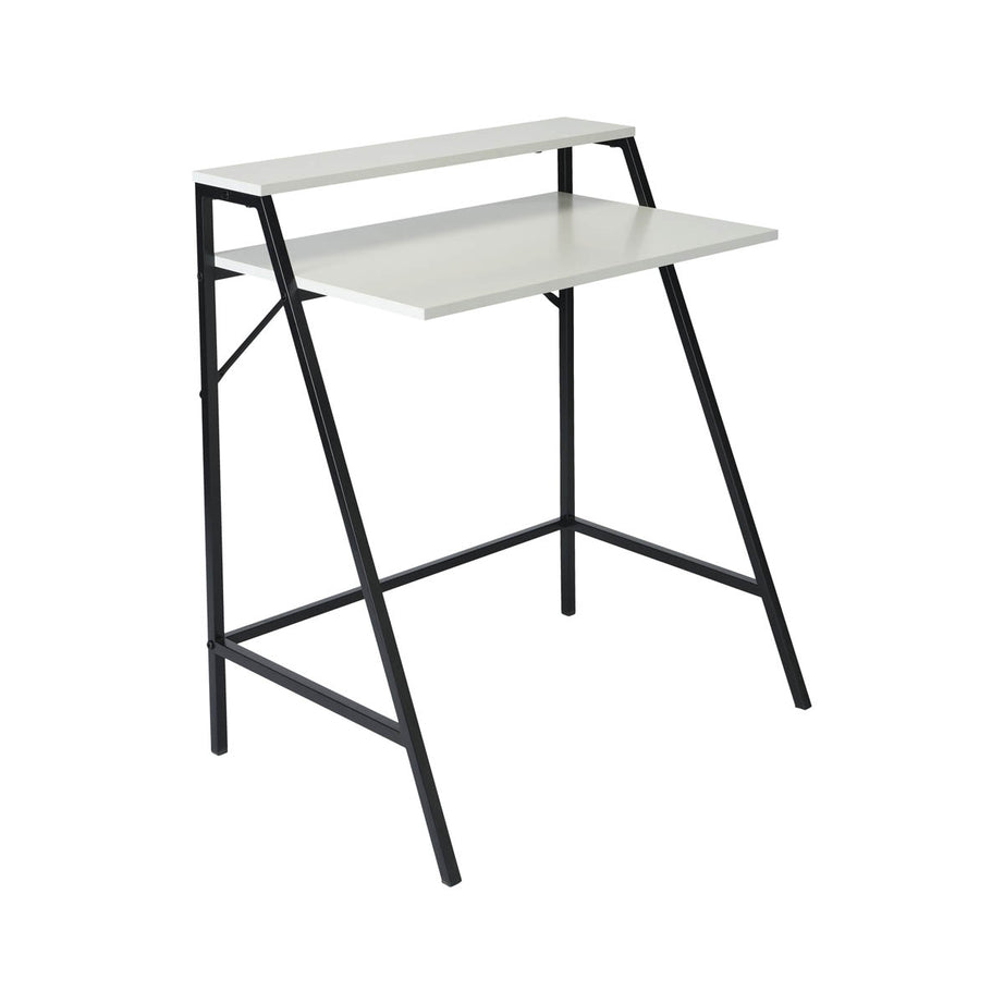 Manera Two Shelf Desk Compact Matt White Home Office (H)840 (W)740 (D)515mm - Image 5
