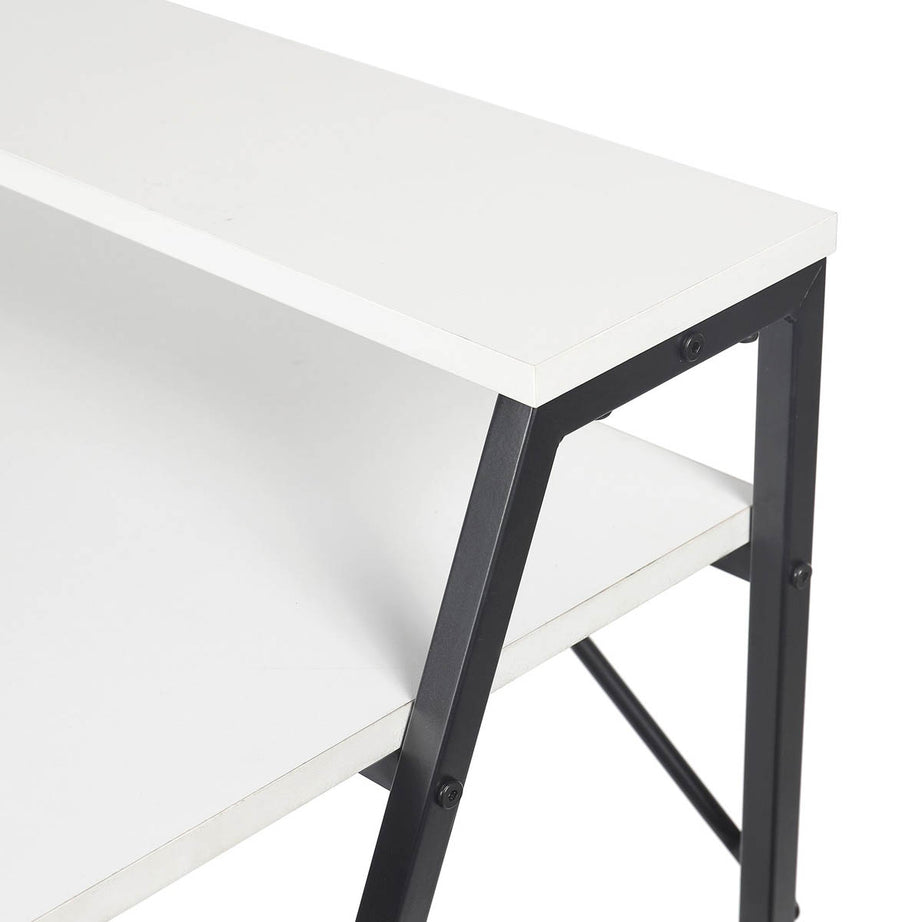 Manera Two Shelf Desk Compact Matt White Home Office (H)840 (W)740 (D)515mm - Image 7