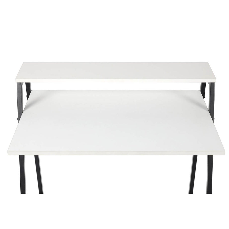 Manera Two Shelf Desk Compact Matt White Home Office (H)840 (W)740 (D)515mm - Image 8