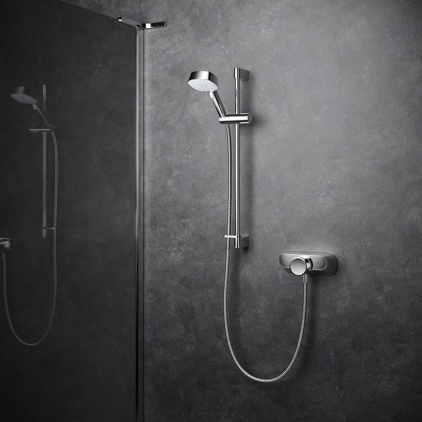 Mira Thermostatic Mixer Shower Chrome 4 Spray Pattern Square Head Modern - Image 4