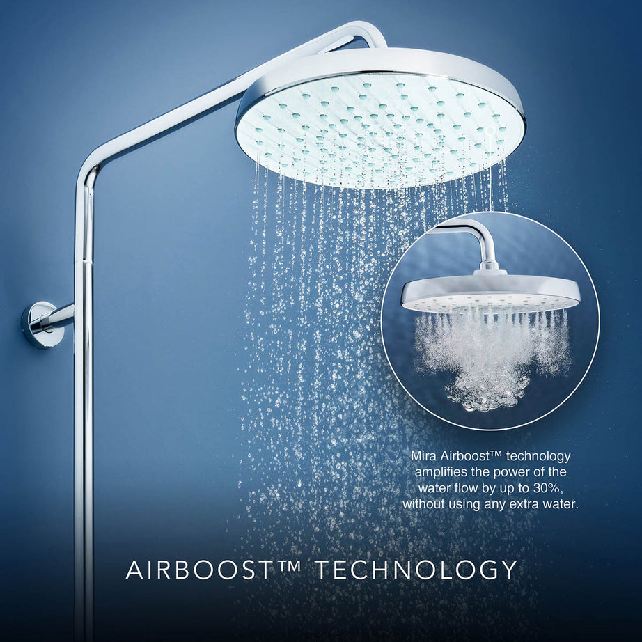 Mira Electric Shower 9kW Gloss White 4 Spray Pattern Round Twin Head Bathroom - Image 9