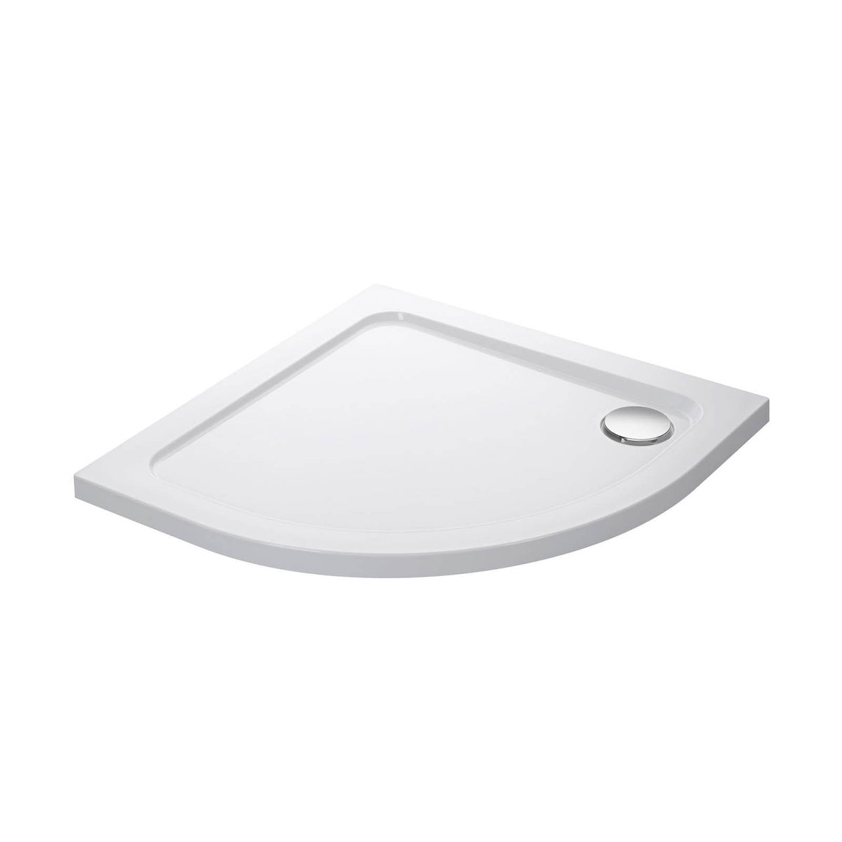 Mira Shower Tray Low Gloss White Quadrant Universal With Waste Bathroom Modern - Image 1