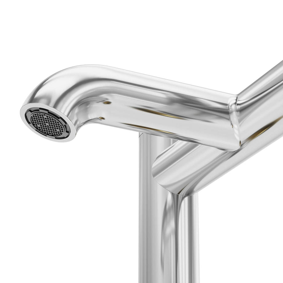 Bath Filler Tap Double Brass Zinc Alloy Gloss Chrome Effect Deck Mounted Modern - Image 6