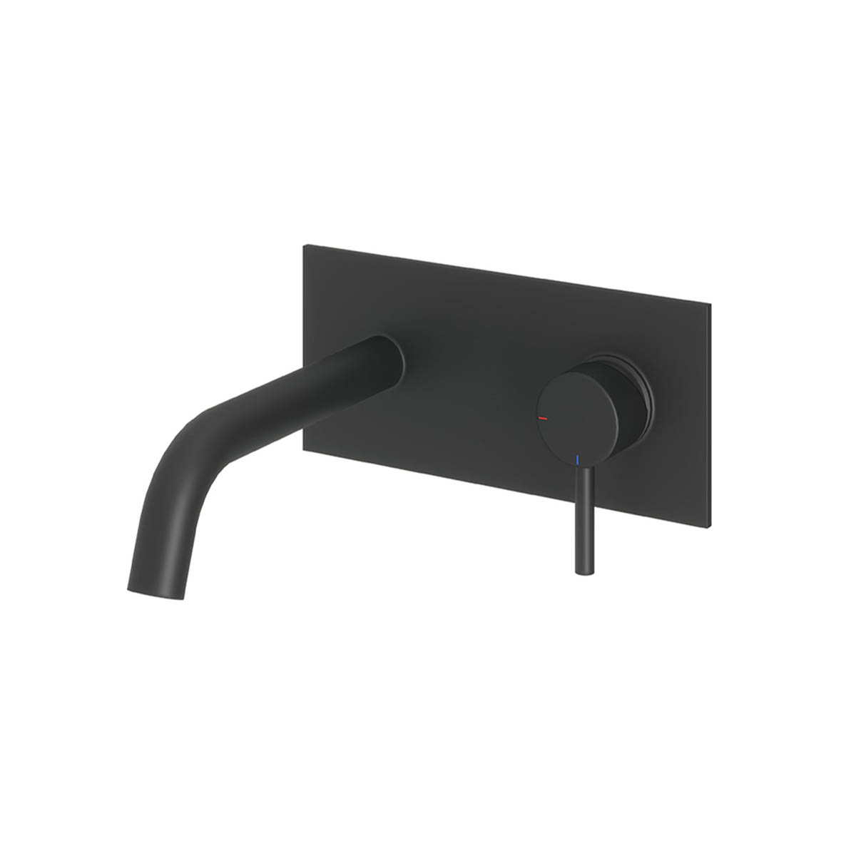 Bath Filler Tap Mixer Matt Black Round Wall Mounted Single Lever Bathroom - Image 1