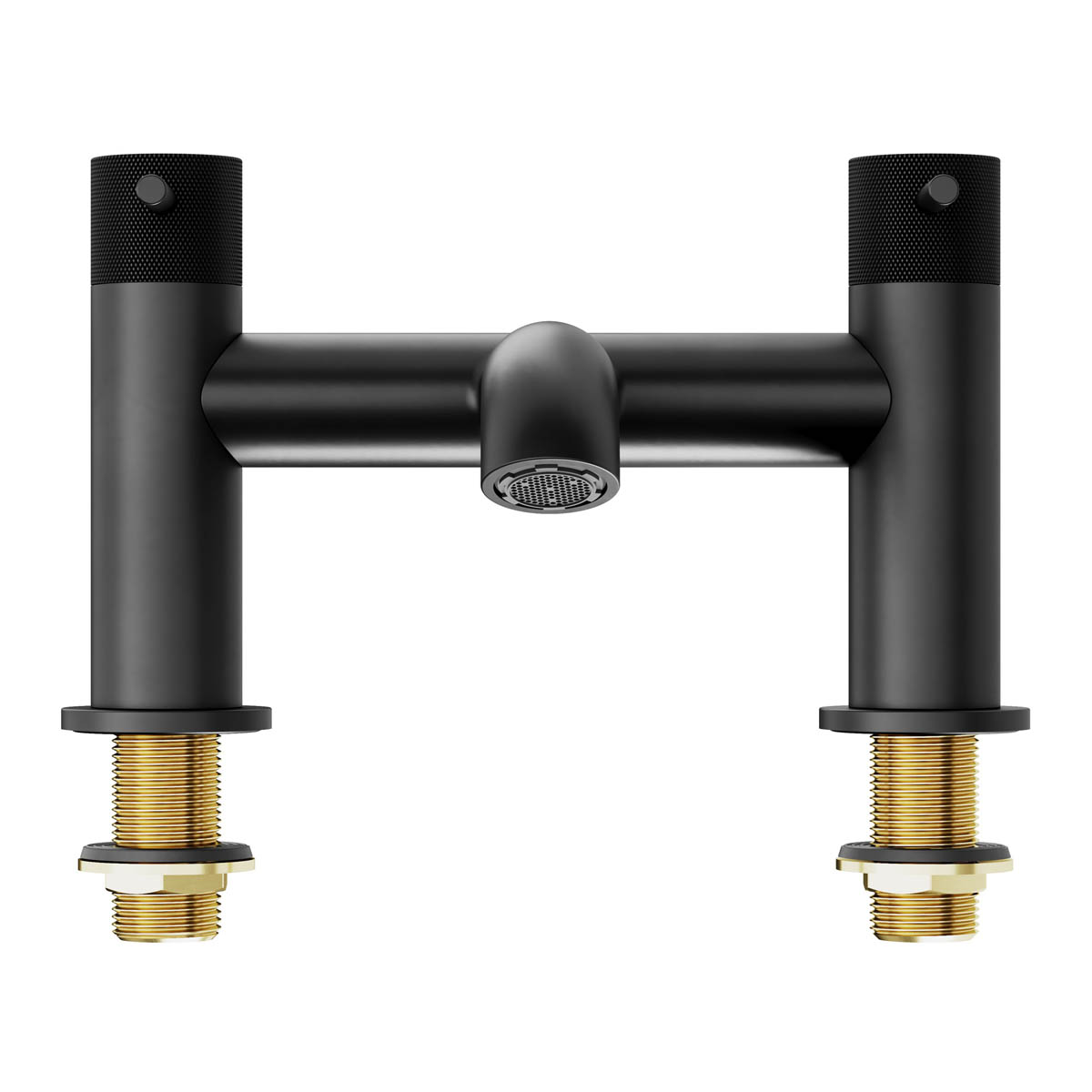 Bath Filler Tap Mixer Matt Black Double Lever Bathroom Modern Deck Faucet - Image 4