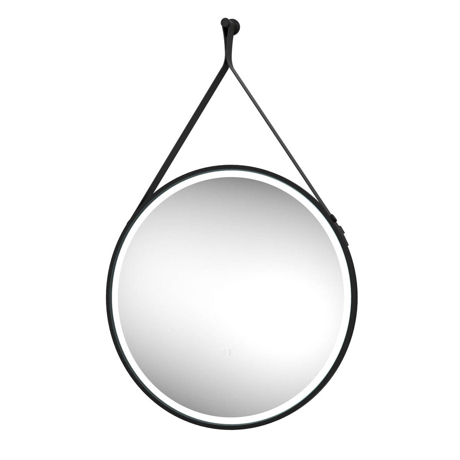 Illuminated Bathroom Mirror Matt Black Round Dimmable LED Lights (H)60x(W)60cm - Image 3
