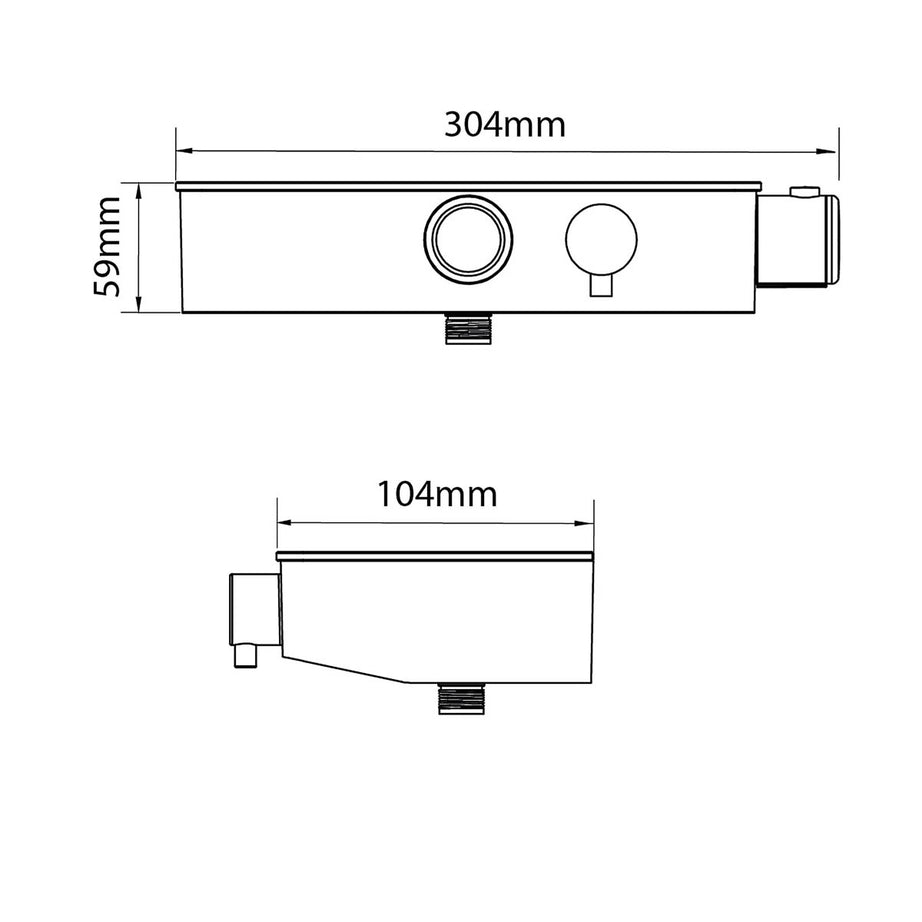 Triton Thermostatic Mixer Shower Dual Head Matt Black Brushed Steel Square - Image 3