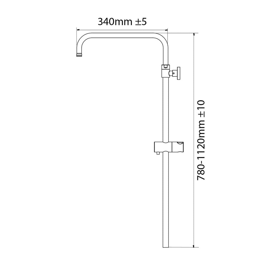 Triton Thermostatic Mixer Shower Dual Head Matt Black Brushed Steel Square - Image 6