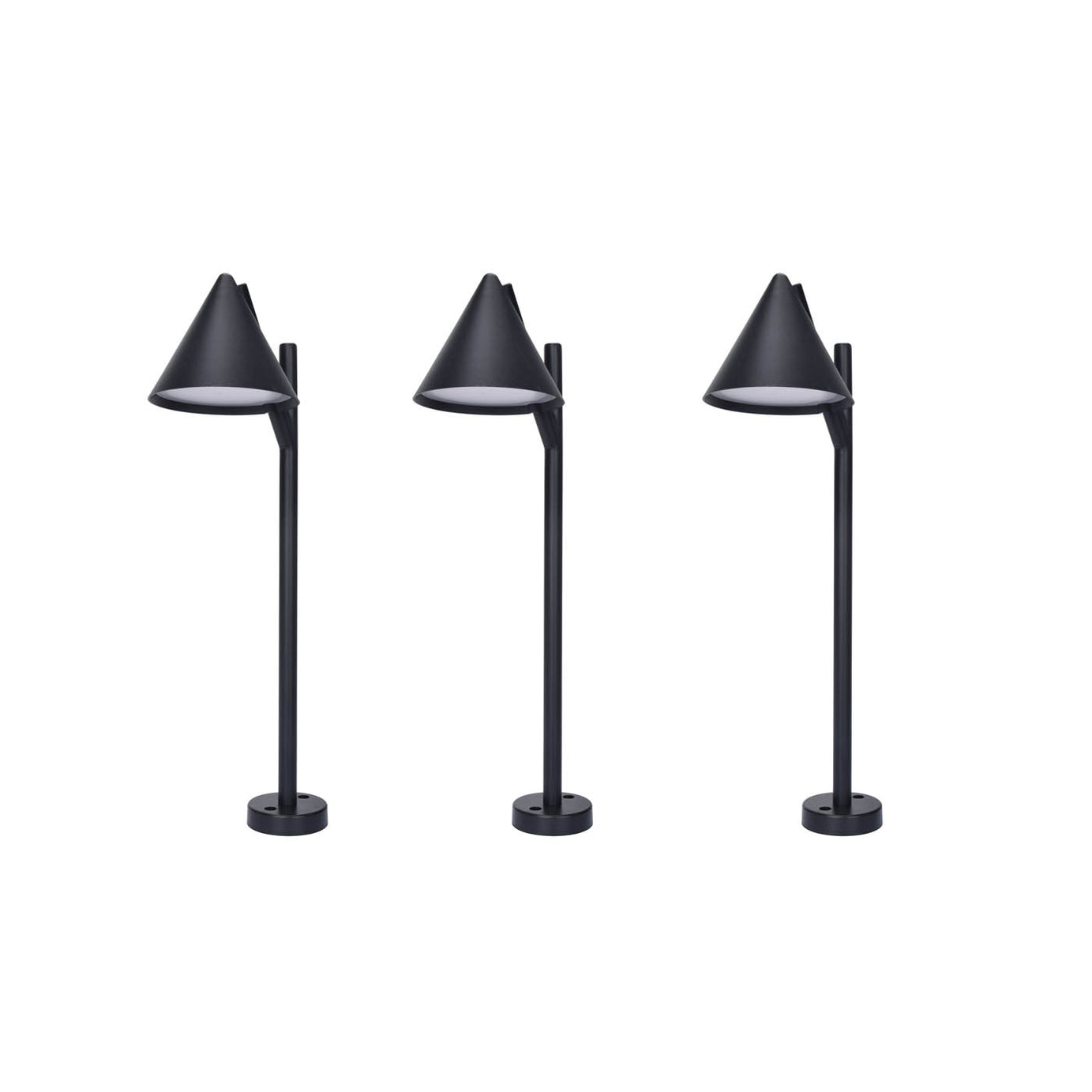 LED Outdoor Stake Light Matt Black Garden Patio Torches (D)120mm Pack of 3 - Image 1