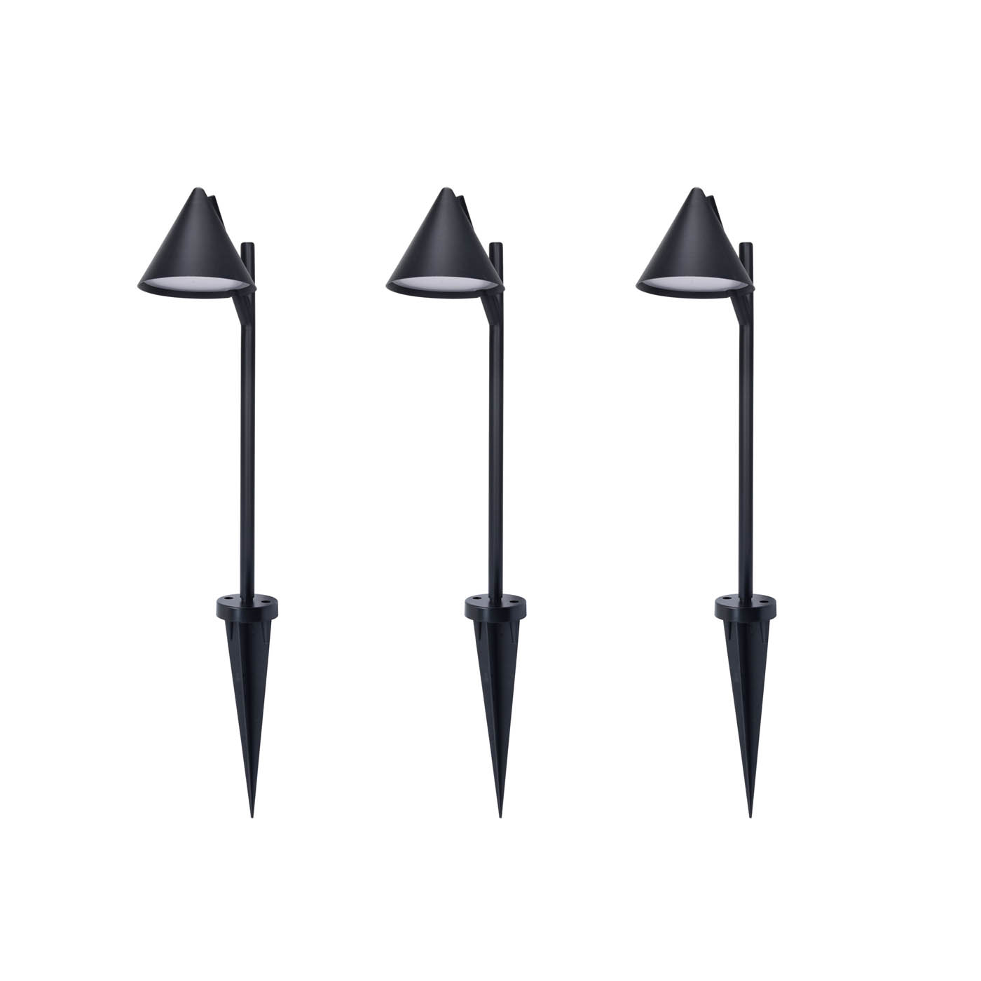 LED Outdoor Stake Light Matt Black Garden Patio Torches (D)120mm Pack of 3 - Image 2
