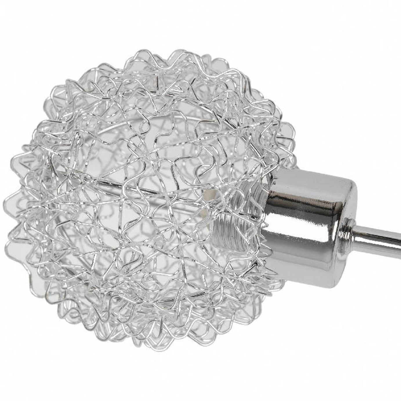 Ceiling Light 6 Lamp Brushed Twisted Metal Silver Chrome Effect Modern - Image 4